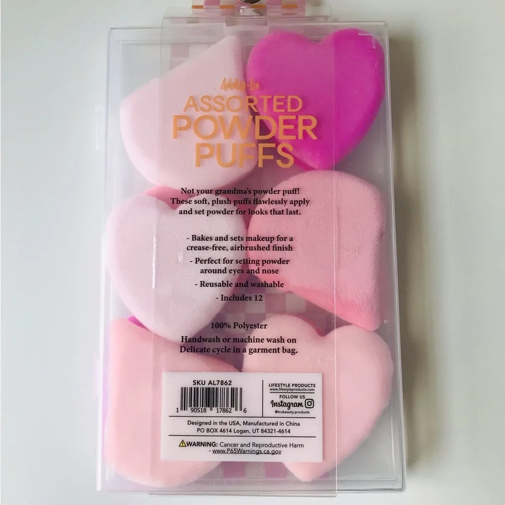 Addy-Lu Assorted Powder Puff Makeup Sponges, 12 Piece Set, NWT